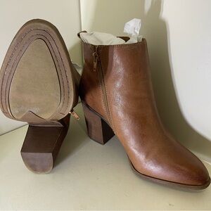 Lucky Brand Sassa Booties-Dark Camel